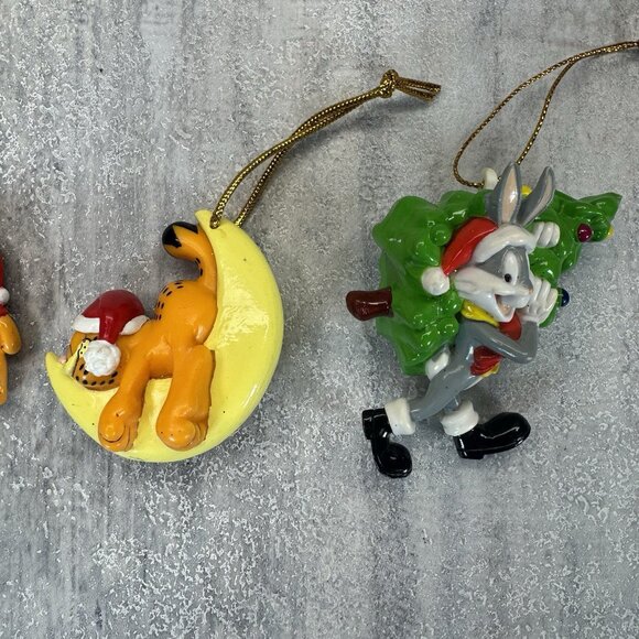 Disney Winnie the Pooh Eeyore Bugs Bunny Garfield Moon Christmas Ornaments Lot - Picture 3 of 9
